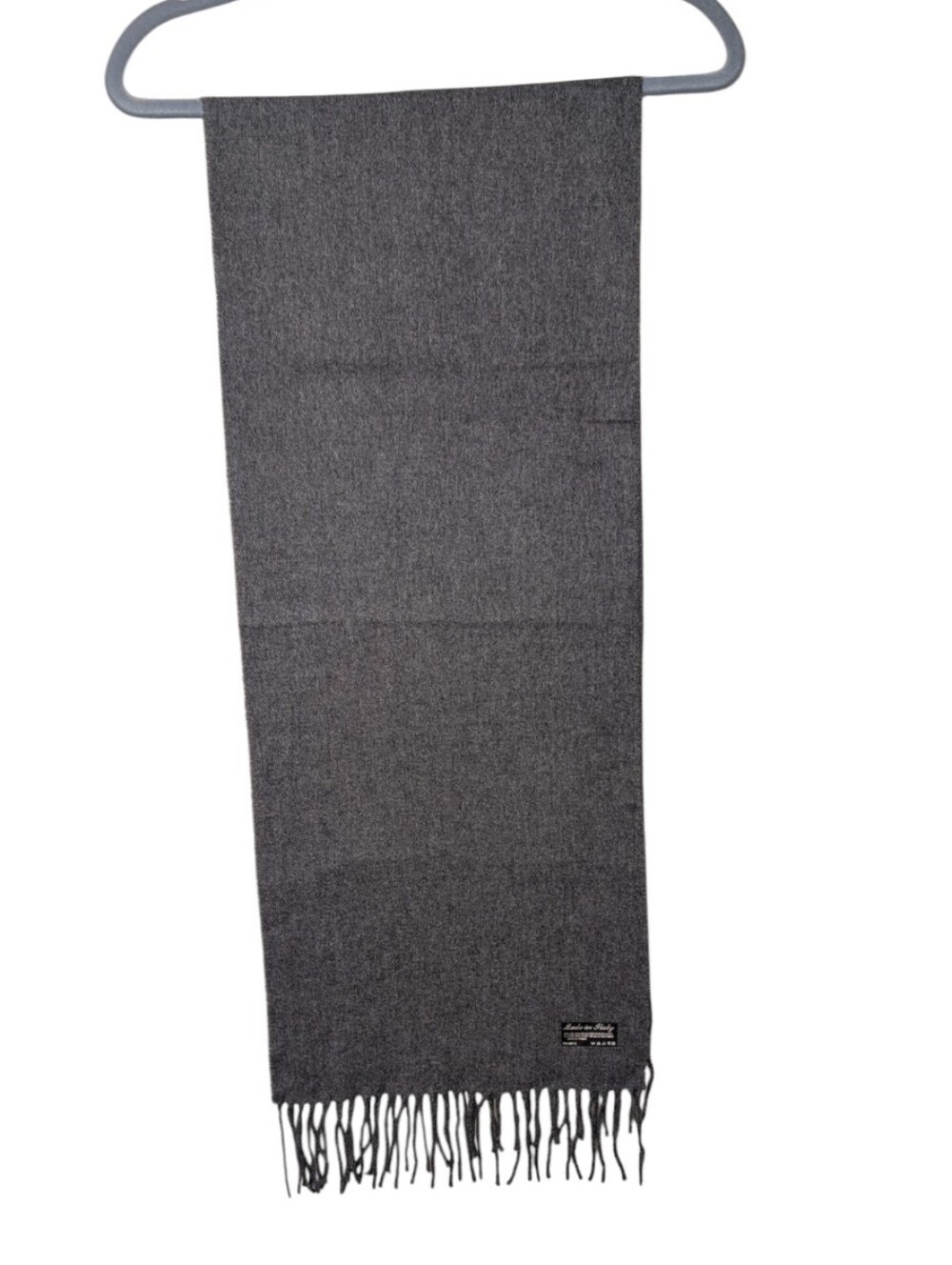 Cejon Gray Acrylic Scarf Made in Italy Soft Fringe Warm Winter Neck Wrap muffler
